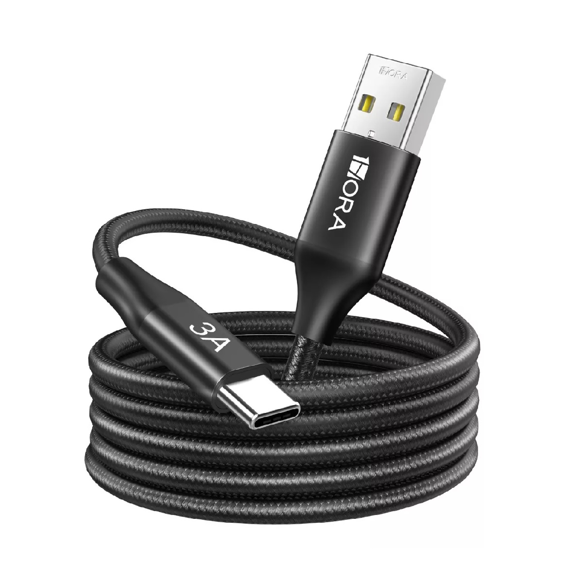 Cable Tipo C 2m Usb C A Usb A 3a Cable Carga Rapid Negro