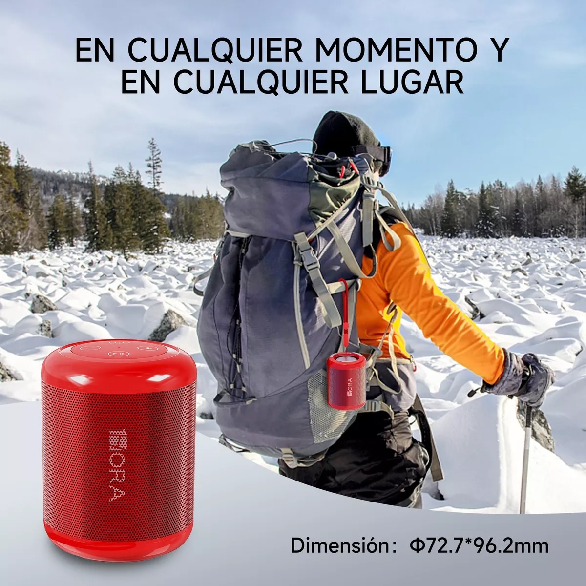 Mini Bocina Portátil Bluetooth Inalámbrica Altavoz Rojo