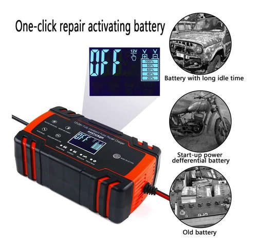 12v 24v Mantenedor Cargador Inteligente Batería Agm Gel Wet