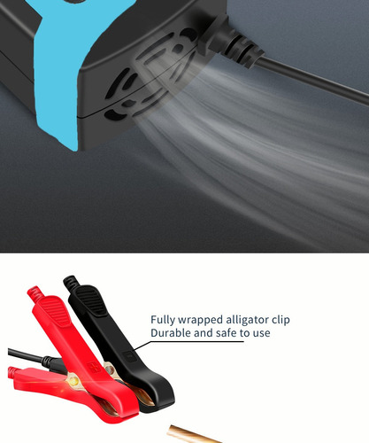 Cargador De Batería De Coche Moto Inteligente 12v 10a Rápido