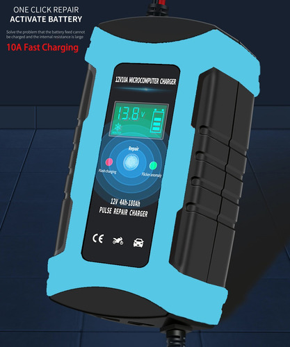 Cargador De Batería De Coche Moto Inteligente 12v 10a Rápido