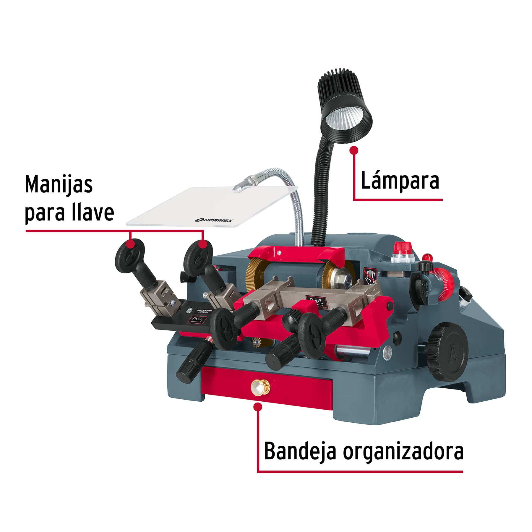 Duplicadora Hermex de 10 Tipos de Llaves tipo Torno Dup310 Gris