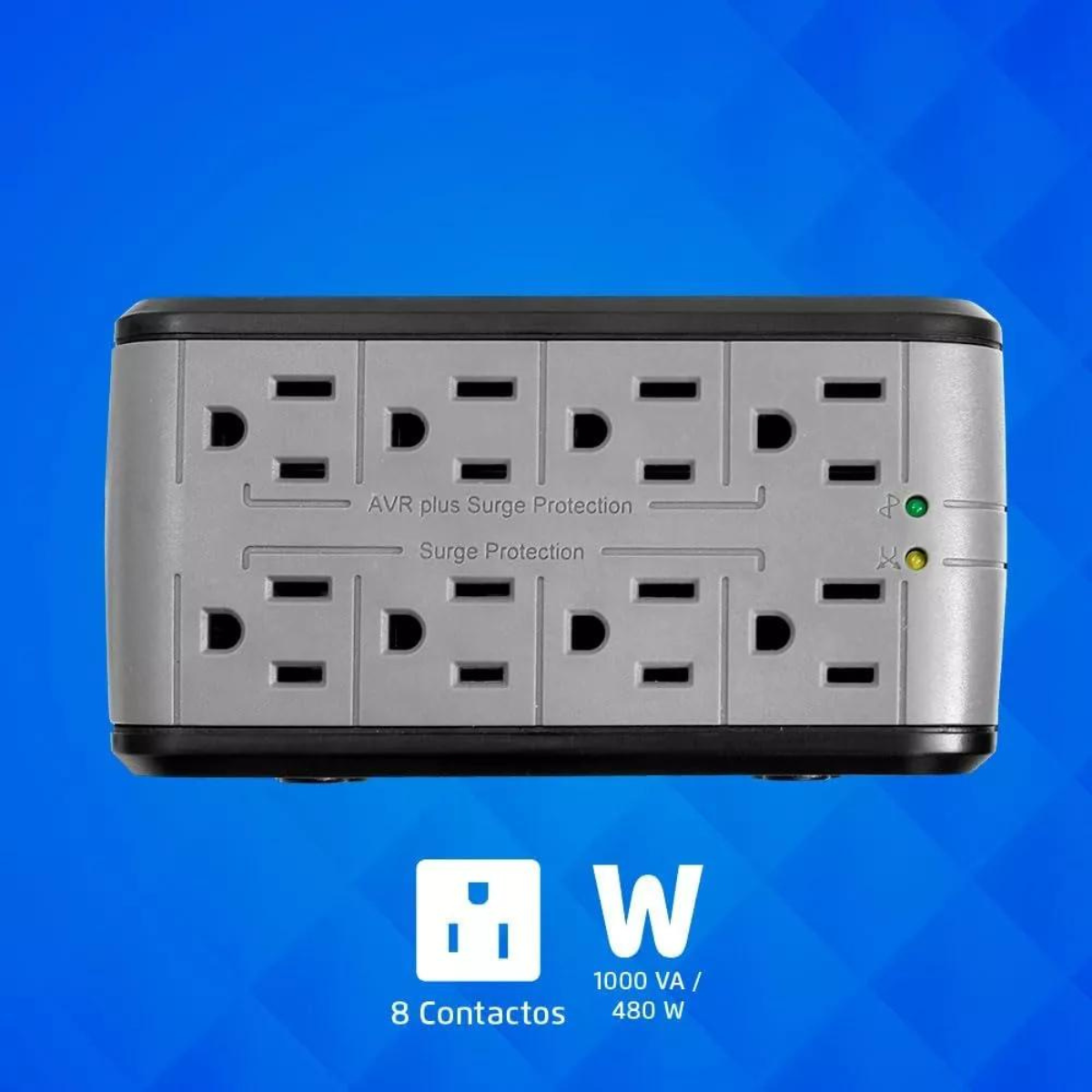 Regulador De Voltaje Vorago Avr-100 1000va 120v Ca Negro.