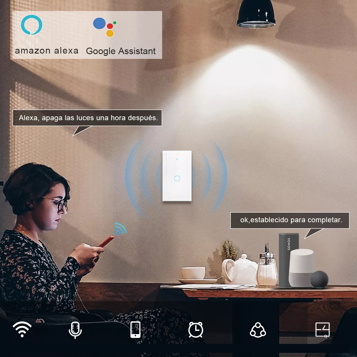 Interruptor Inteligente Wi-fi De 1 Vías Blanco Sin Neutro