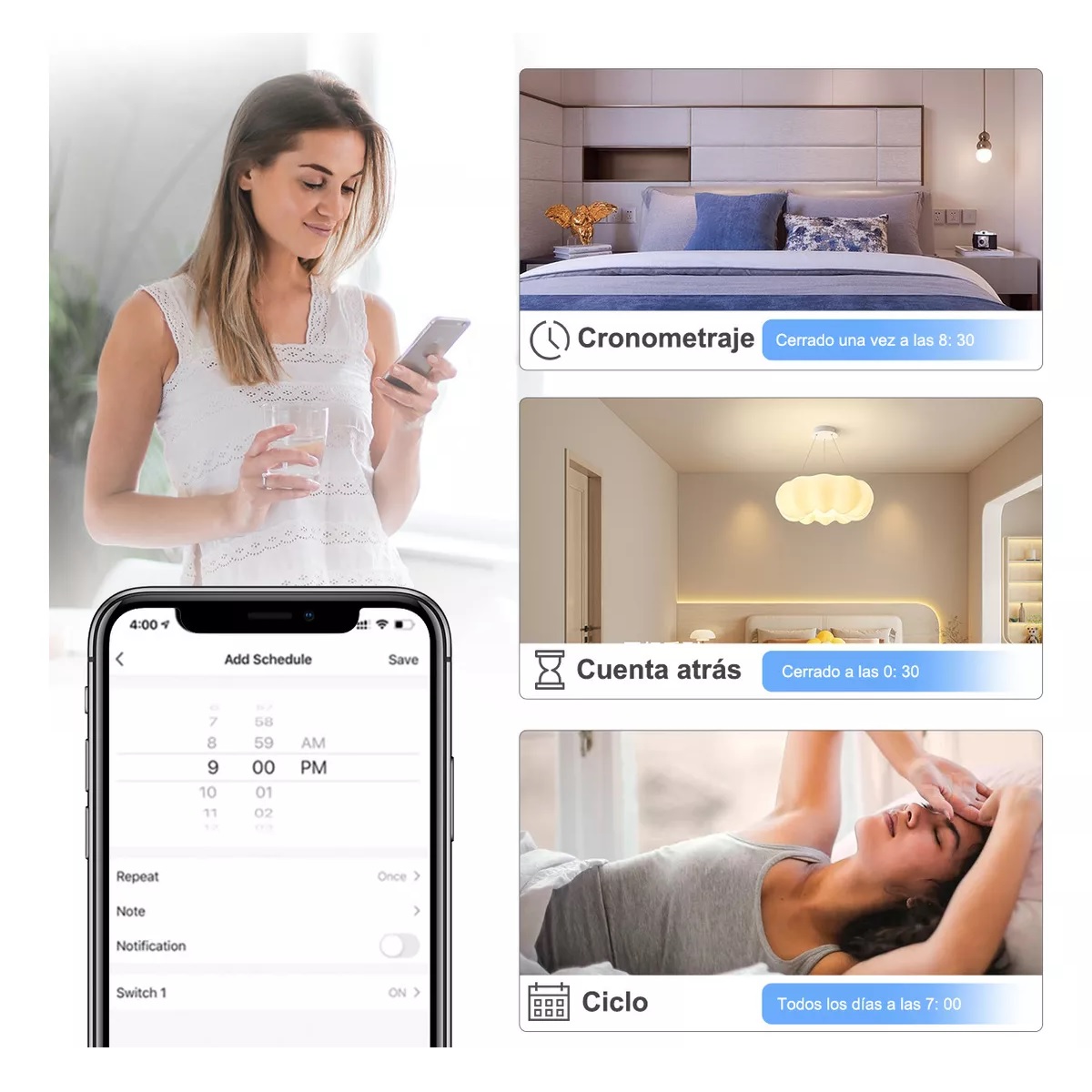 Interruptor Inteligente Wi-fi De 1 Vías Blanco Sin Neutro