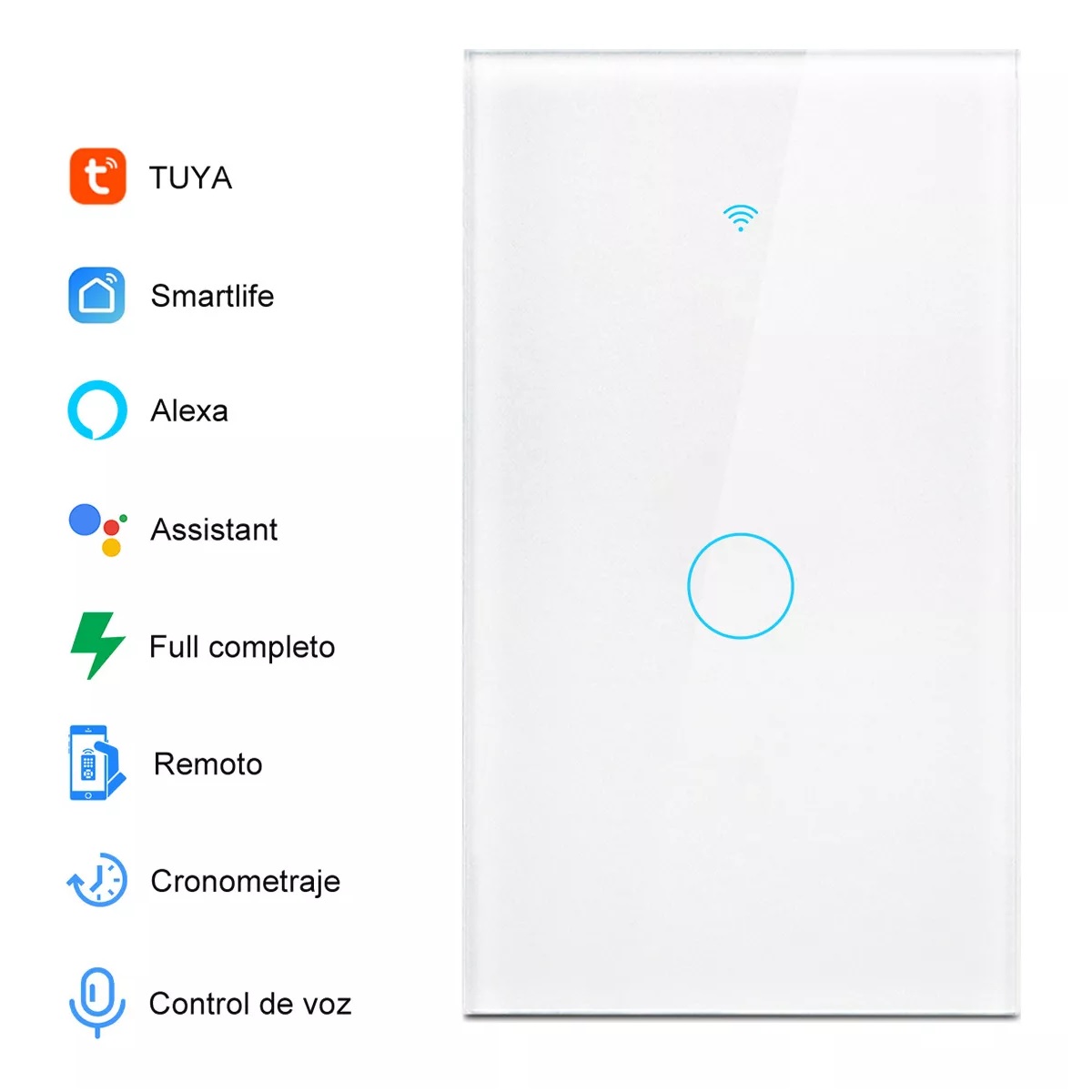 Interruptor Inteligente Wi-fi De 1 Vías Blanco Sin Neutro