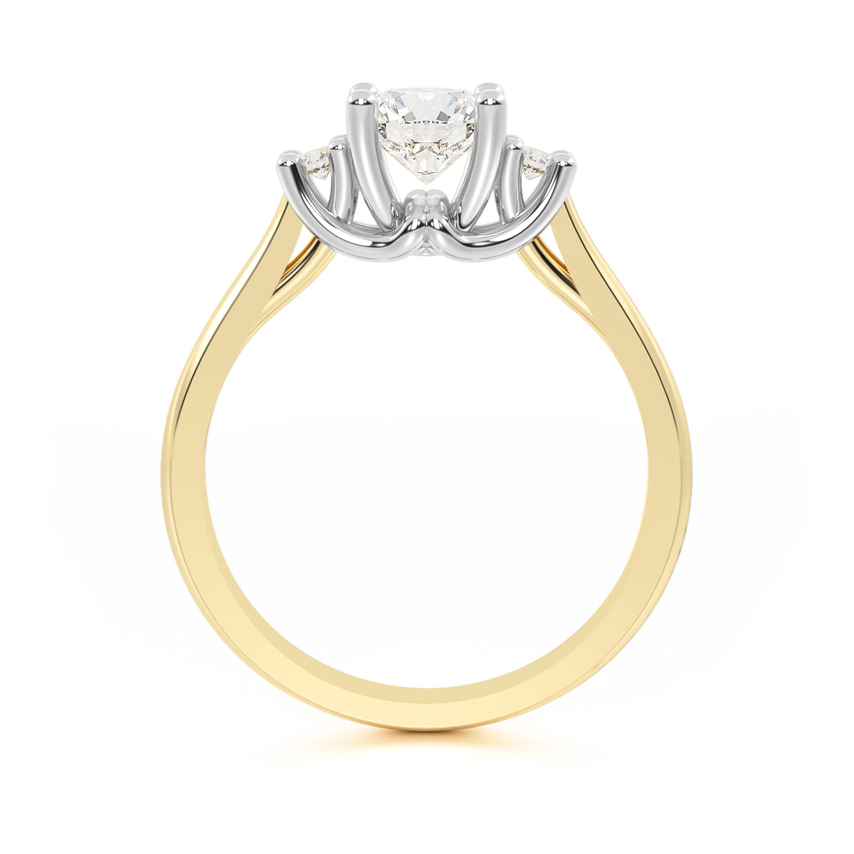 ANILLO DE COMPROMISO 10K ORO AMARILLO CON PIEDRA TRELIS ABBA JOYAS
