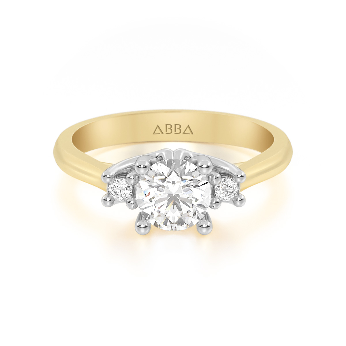 ANILLO DE COMPROMISO 10K ORO AMARILLO CON PIEDRA TRELIS ABBA JOYAS
