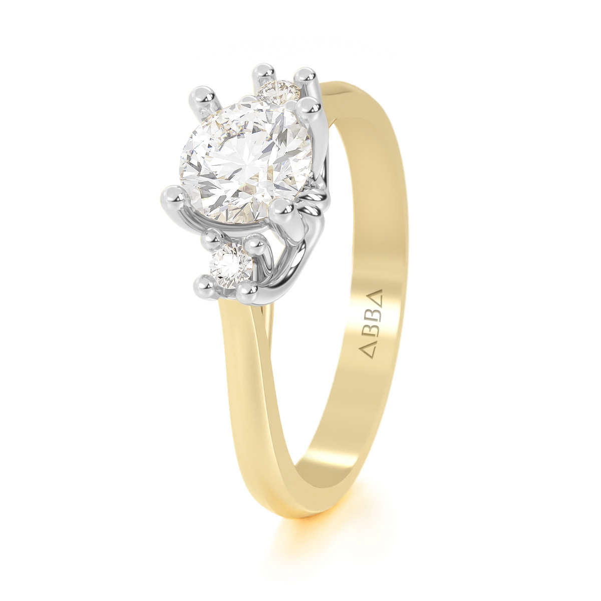 ANILLO DE COMPROMISO 10K ORO AMARILLO CON PIEDRA TRELIS ABBA JOYAS