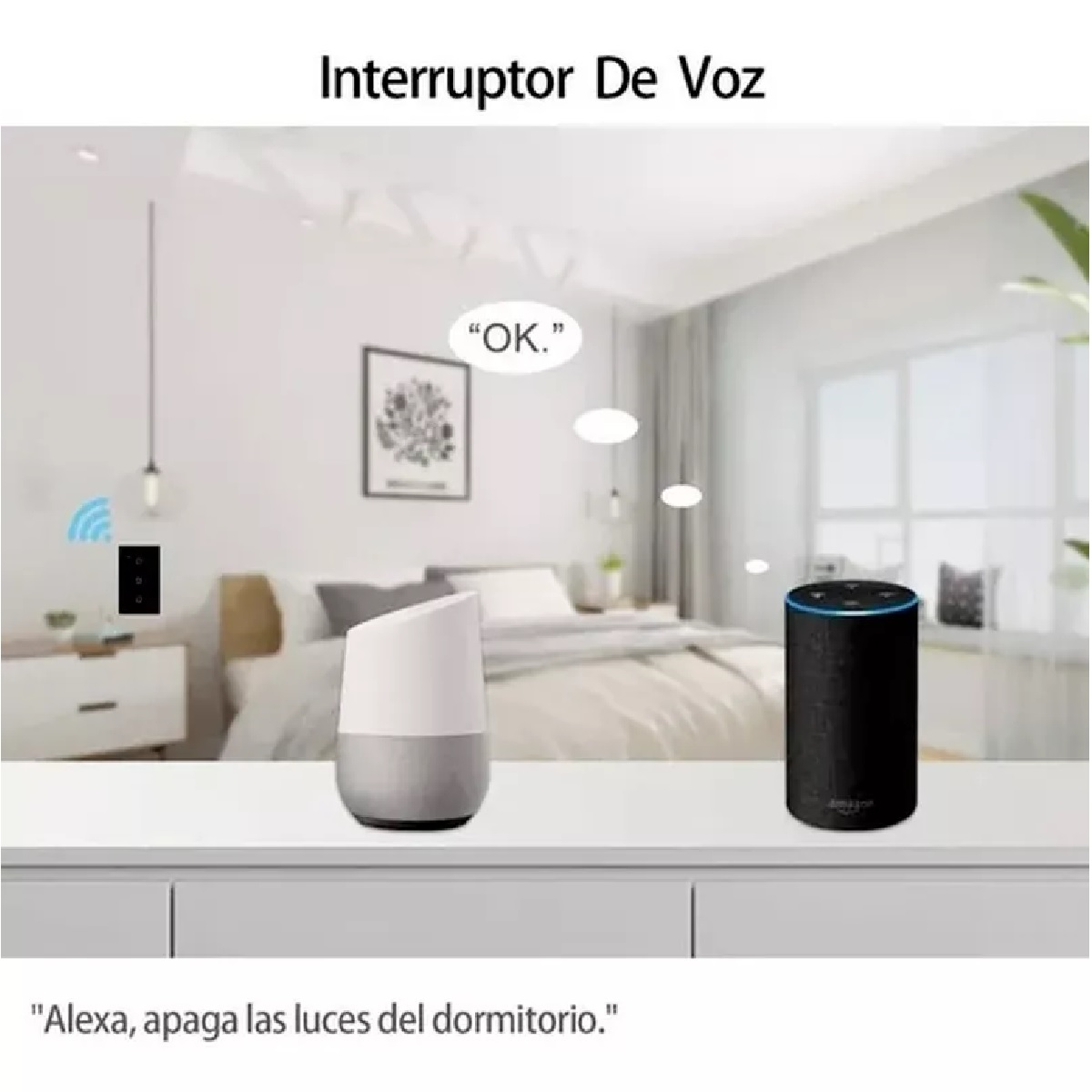Interruptor Inteligente Wi-fi De 3 Vías Negro Sin Neutro