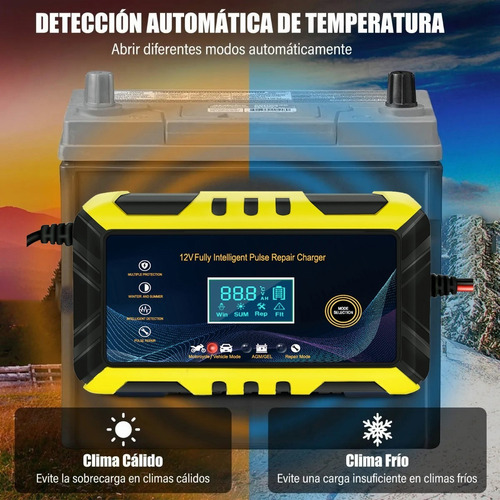 Cargador De Baterías Inteligente De 12v 6a Auto/motocicleta