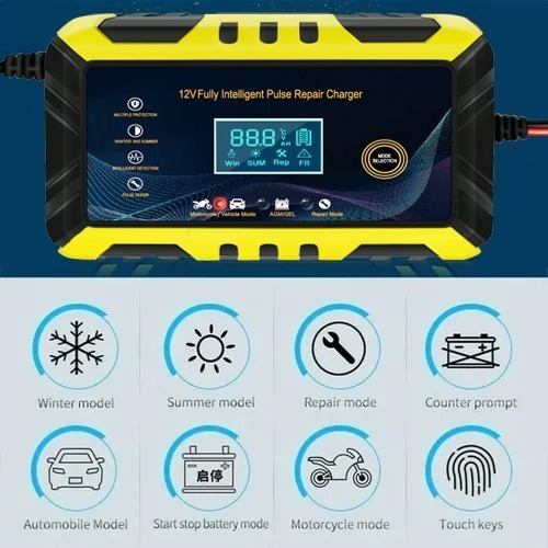 Cargador De Baterías Inteligente De 12v 6a Auto/motocicleta