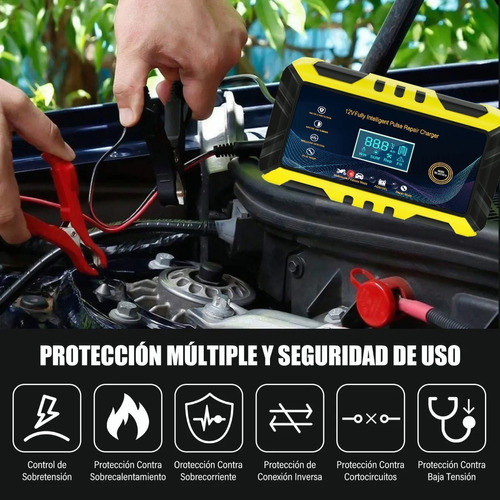 Cargador De Baterías Inteligente De 12v 6a Auto/motocicleta