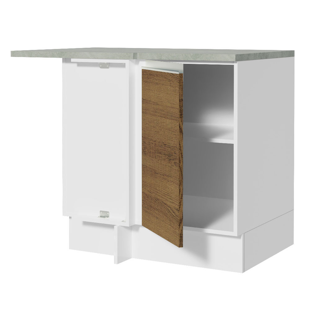 Gabinete de Esquina Madesa Glamy 1 Puerta Blanco/Marrón.