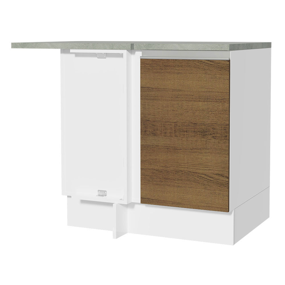 Gabinete de Esquina Madesa Glamy 1 Puerta Blanco/Marrón.