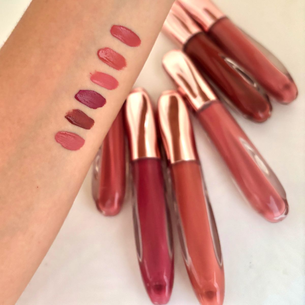 Set Paquete De 6 Labiales Líquidos Mate Tonos Café Nude.