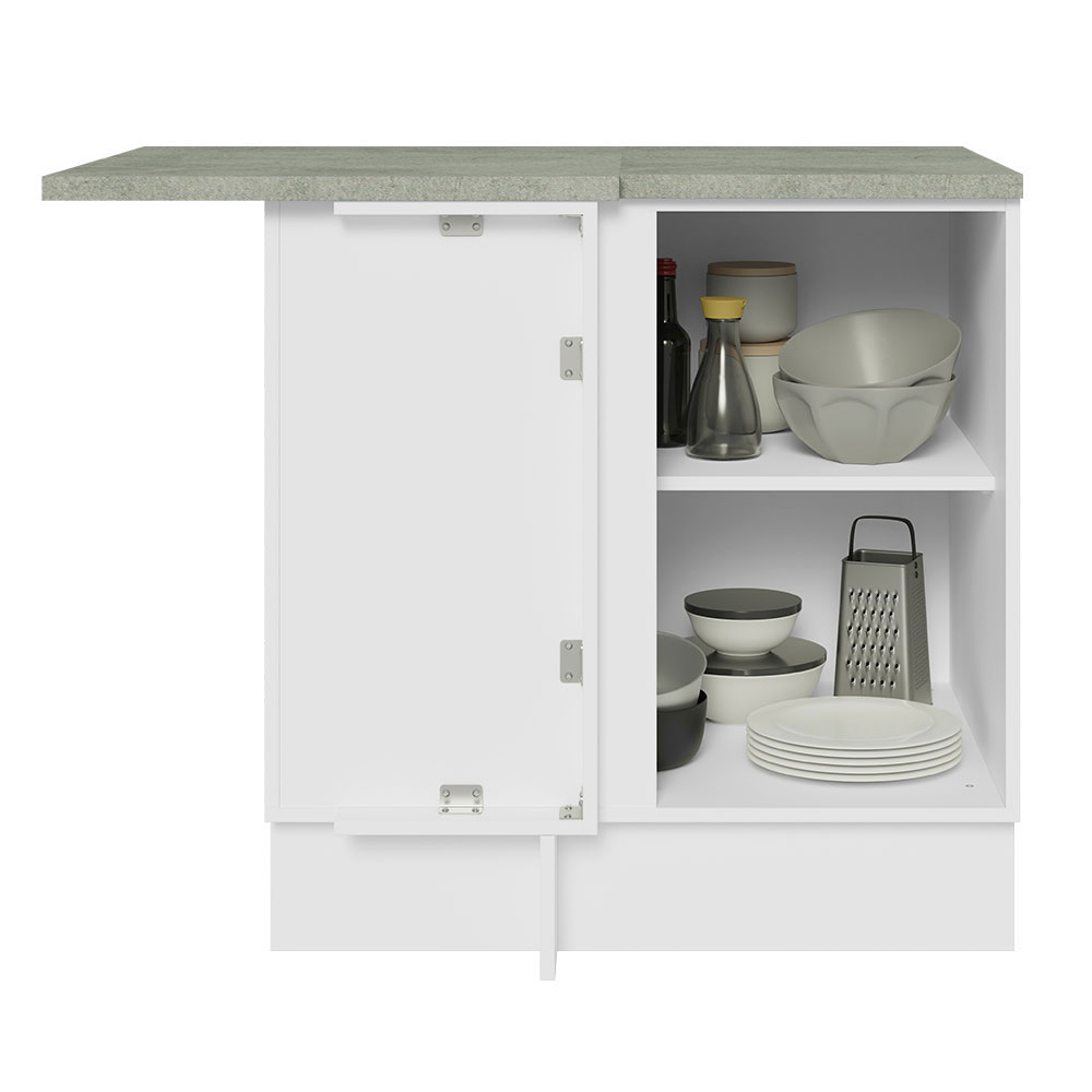 Gabinete de Esquina Madesa Glamy 1 Puerta Blanco/Marrón.
