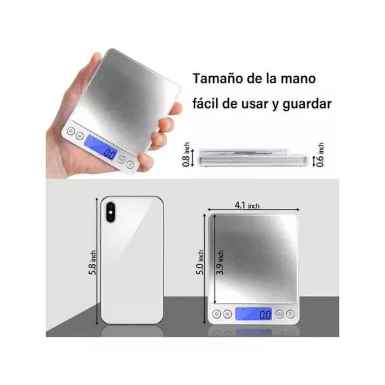 Pesa Bascula Gramera Digital De Precisión 0.1gr Hasta 1000gr