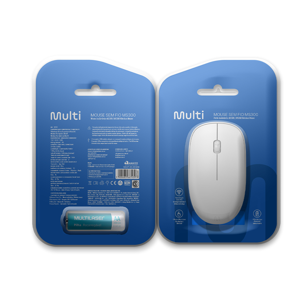 Mouse Inalámbrico Multi Clic Silencioso Color Blanco