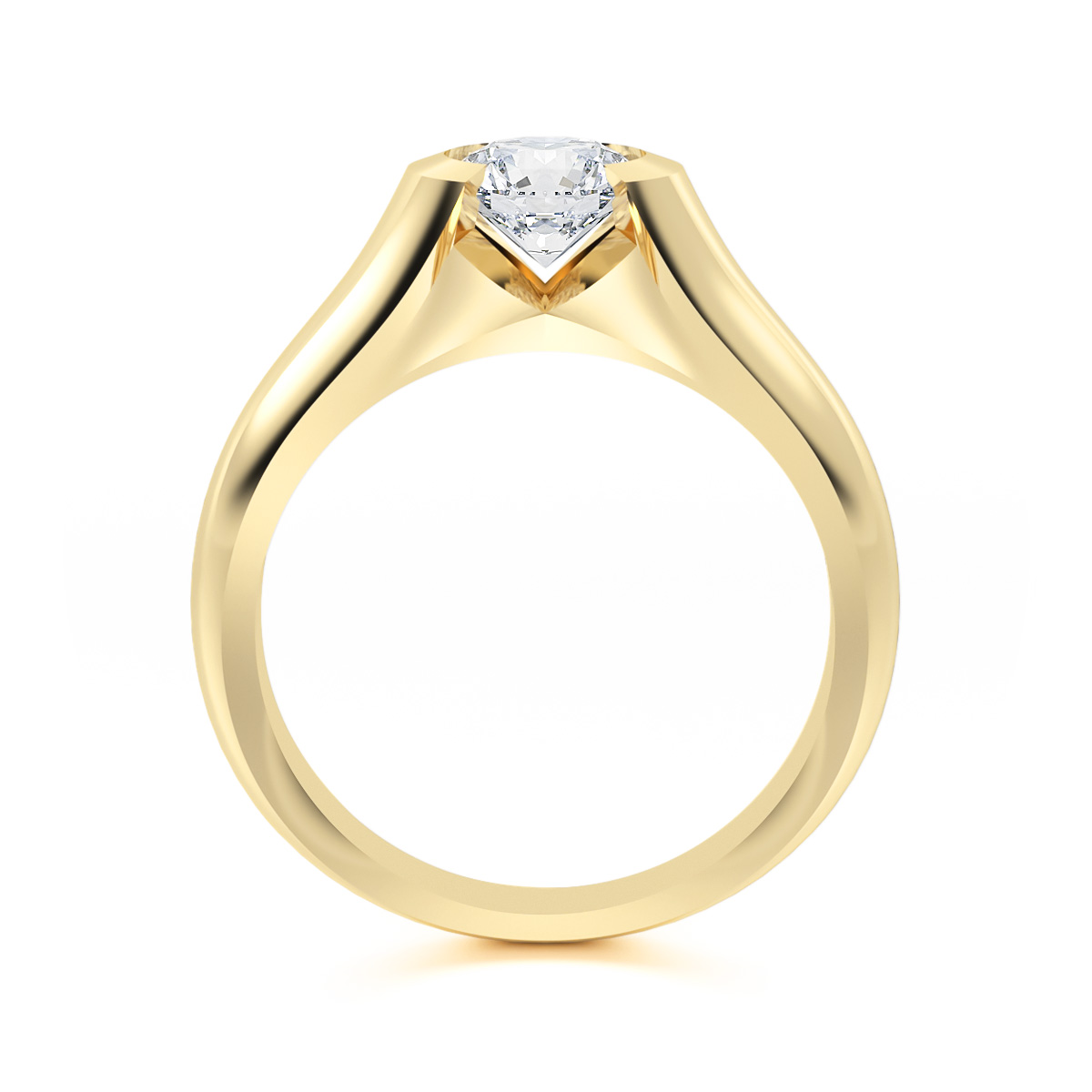 ANILLO DE COMPROMISO SOLITARIO 14K ORO AMARILLO DIVINO ABBA JOYAS