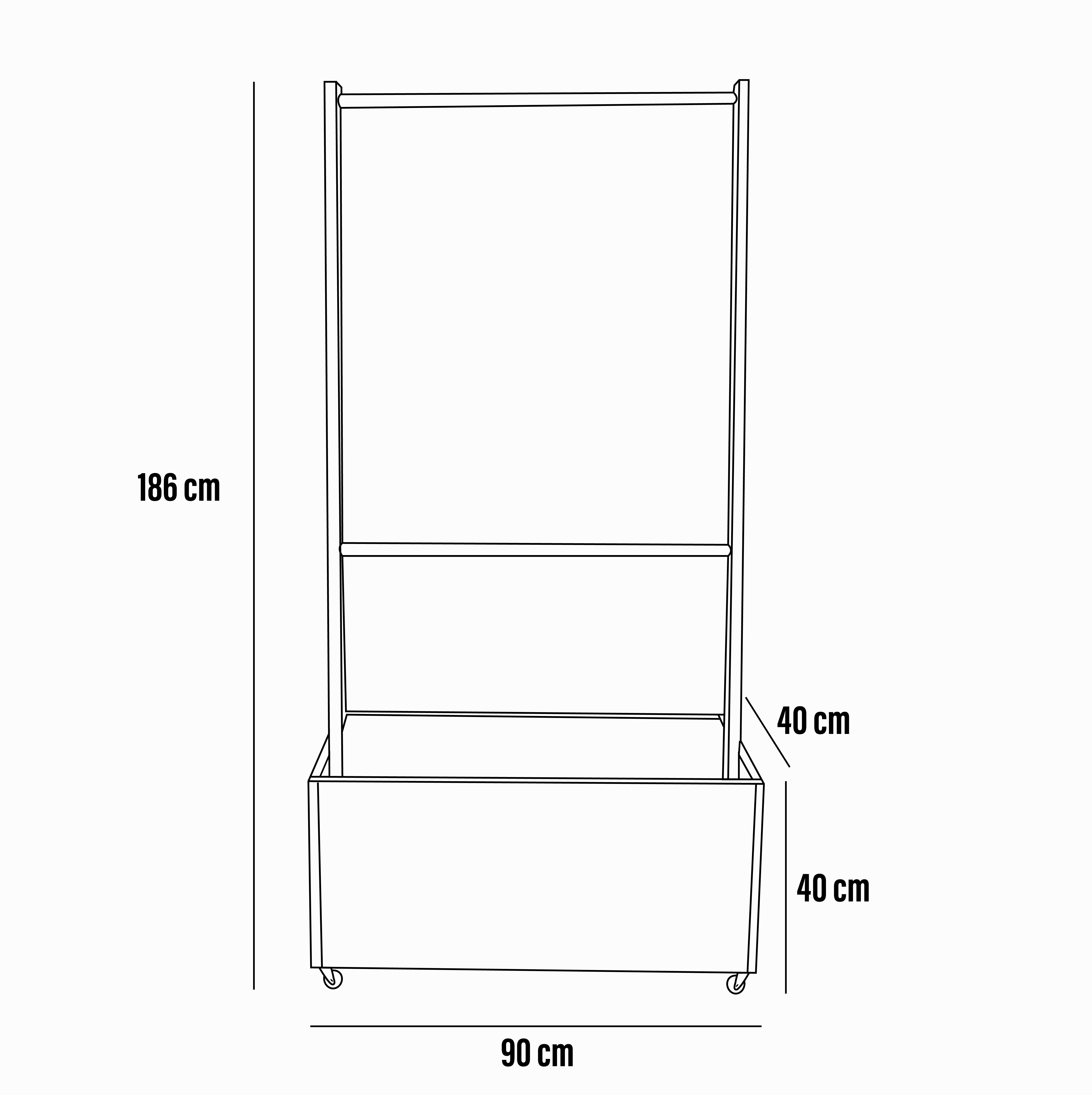 Perchero Rack con cajón profundo Organizador para colgar ropa .
