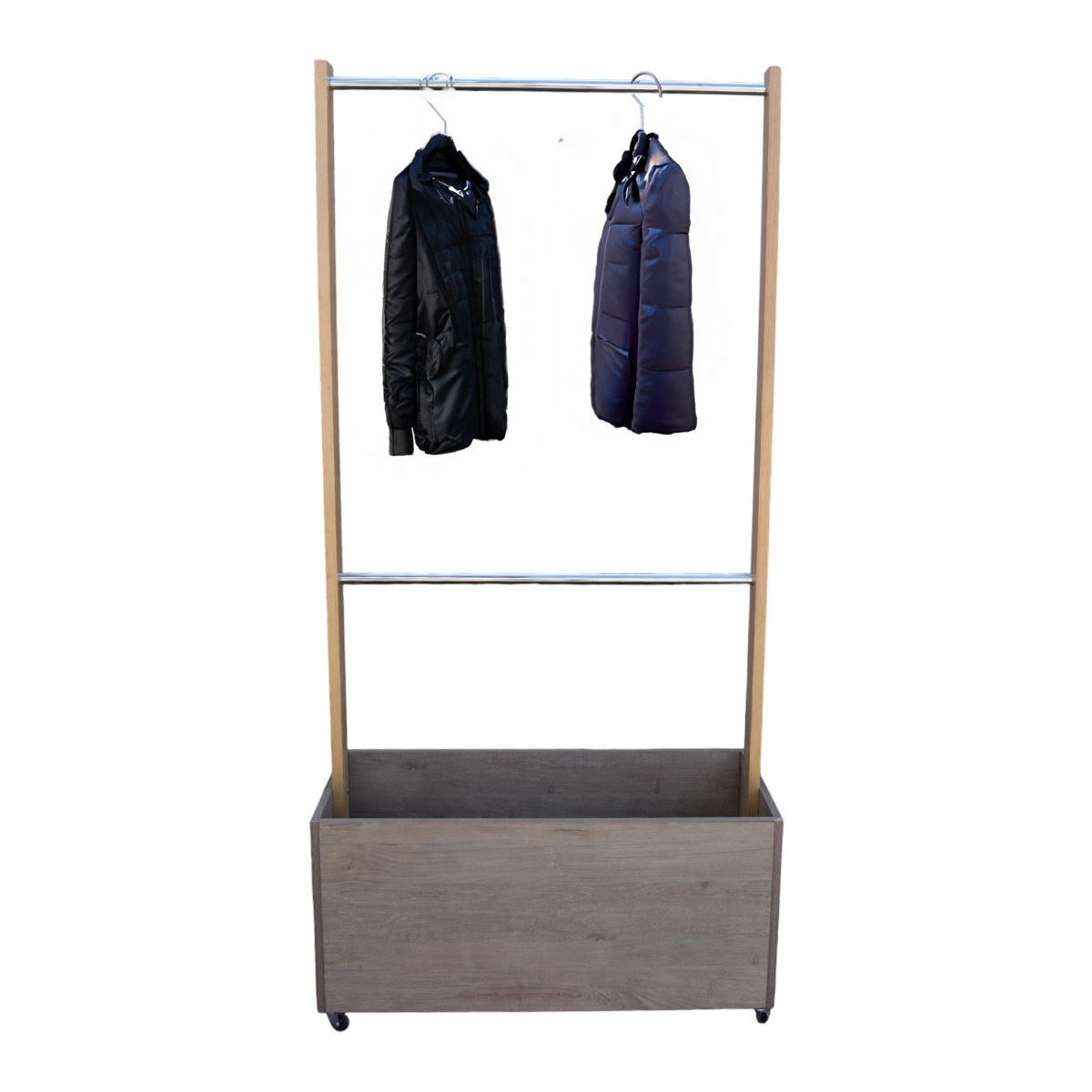 Perchero Rack con cajón profundo Organizador para colgar ropa .
