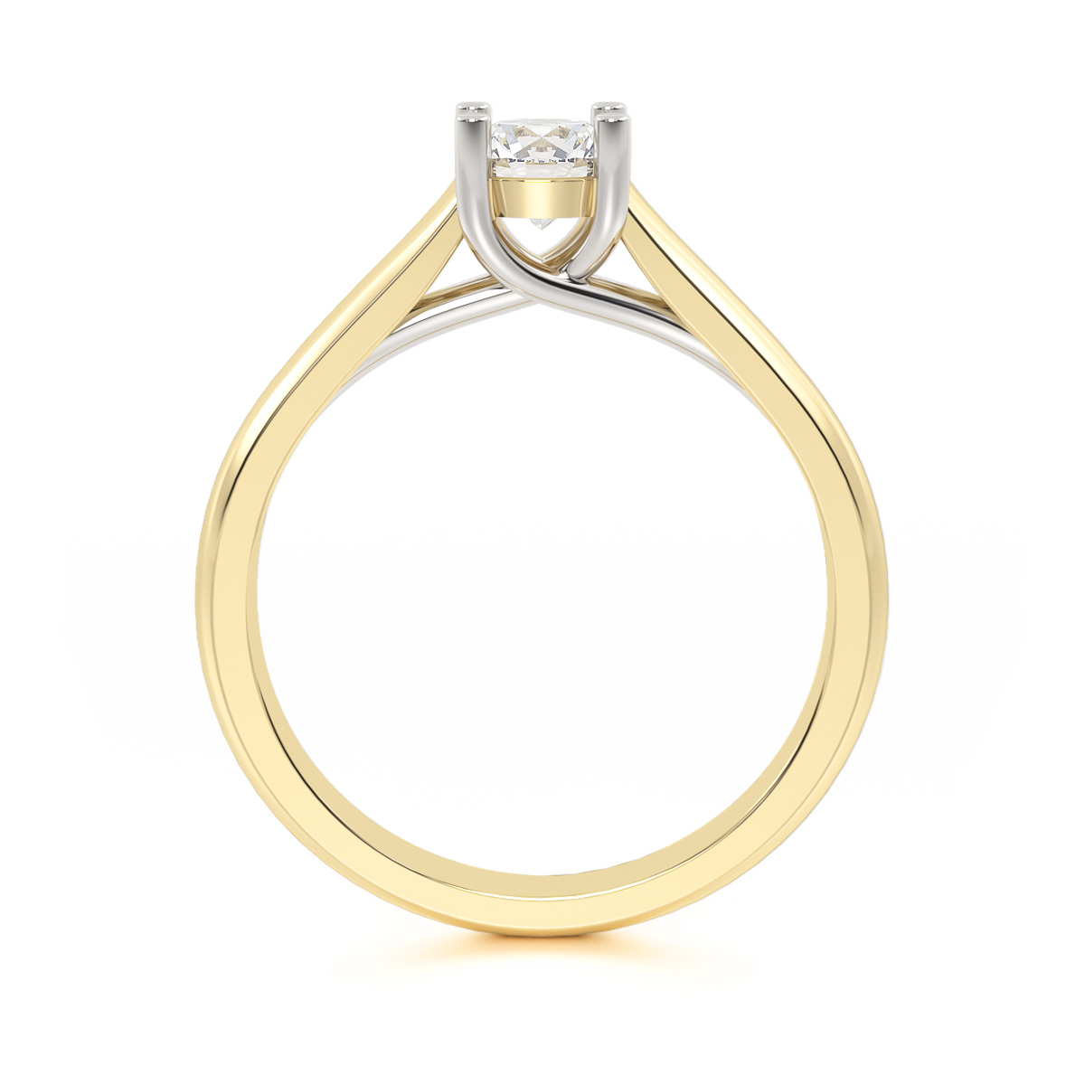 ANILLO DE COMPROMISO SOLITARIO 14K ORO AMARILLO CON PIEDRA UNIÓN ABBA JOYAS.