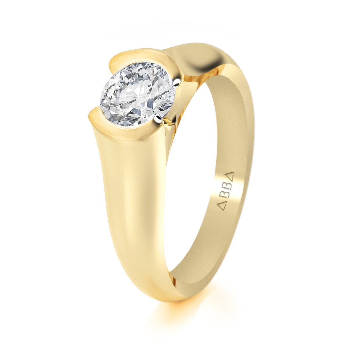 ANILLO DE COMPROMISO SOLITARIO 14K ORO AMARILLO DIVINO ABBA JOYAS