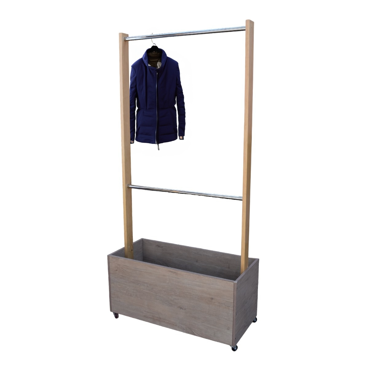 Perchero Rack con cajón profundo Organizador para colgar ropa .
