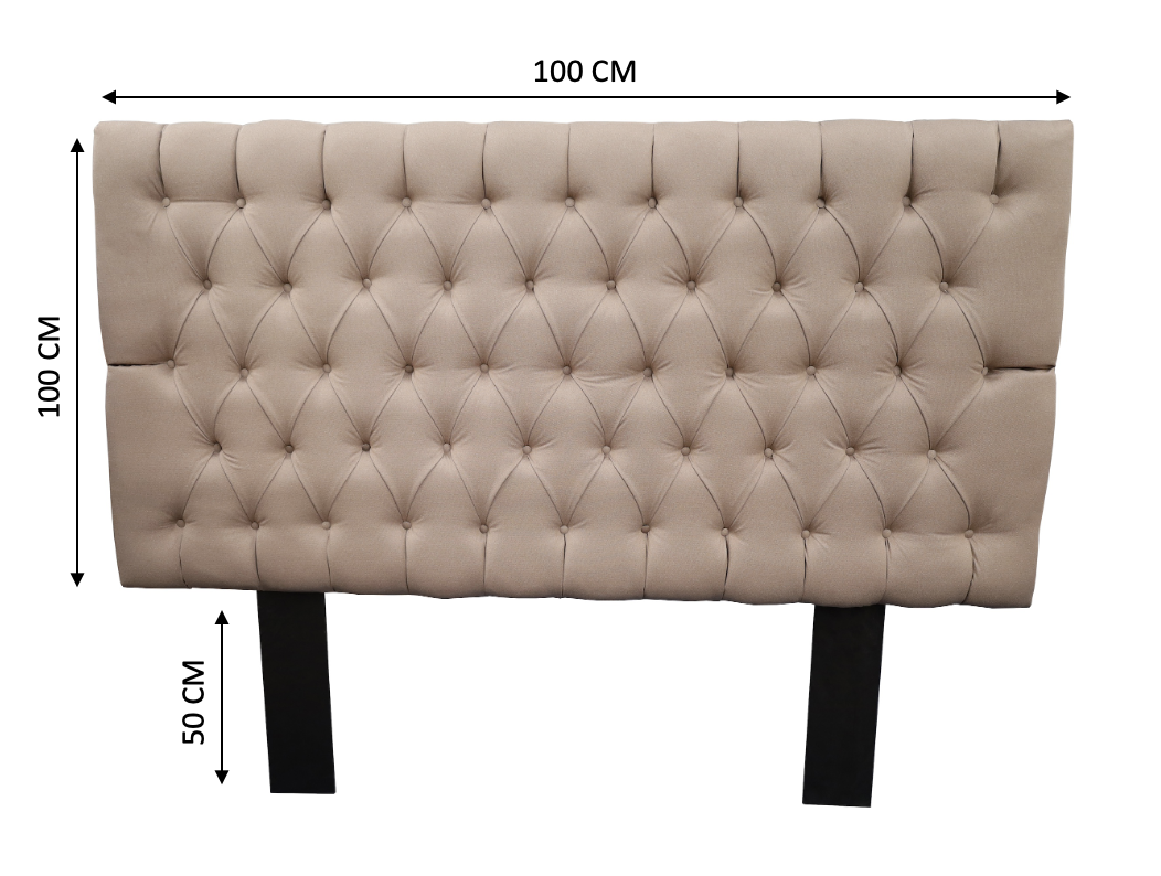 Cabecera Capitonada Soho Beige Individual, El Bazar Store, Habitación, Moderna	.