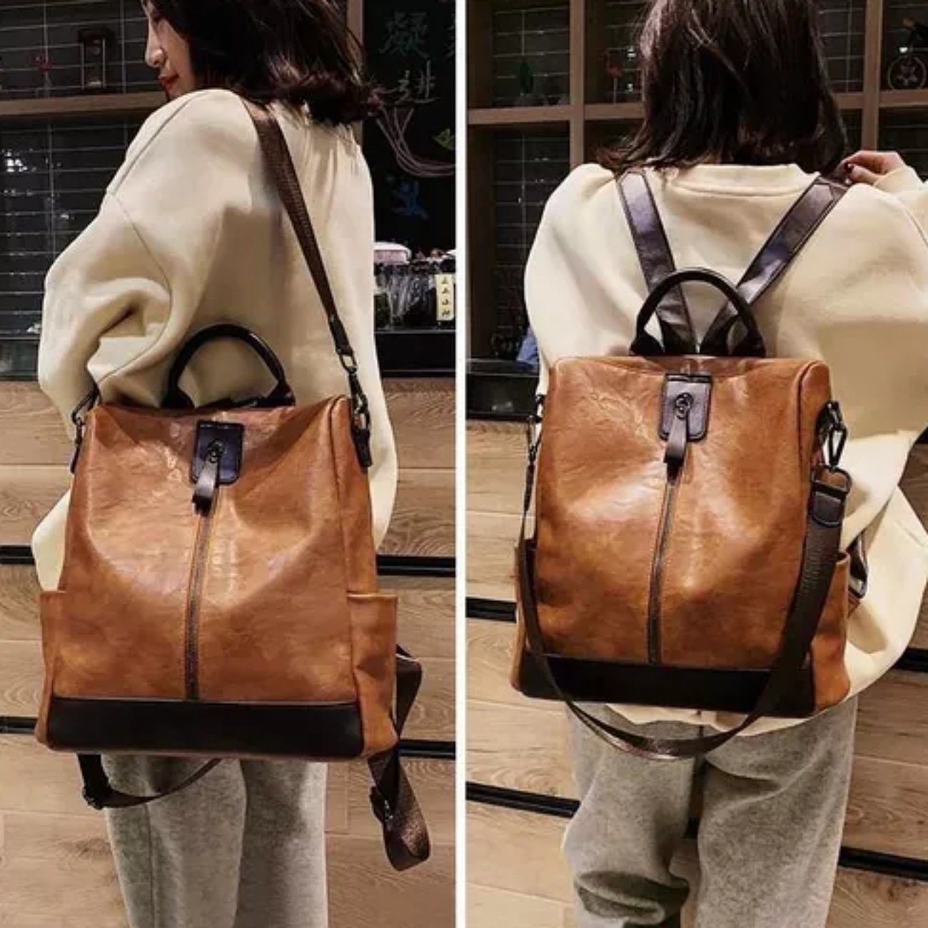 Mochila Mujer, Mochila Antirrobo Bolsos Mochila Mujer Piel
