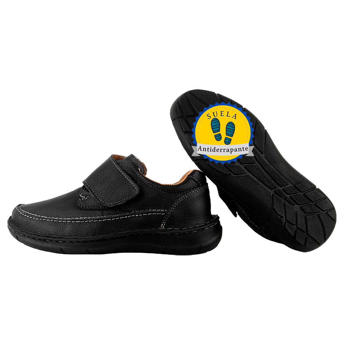 Zapatos Hombre 100% Piel Negros Confort Pie Diabetico 106-n.