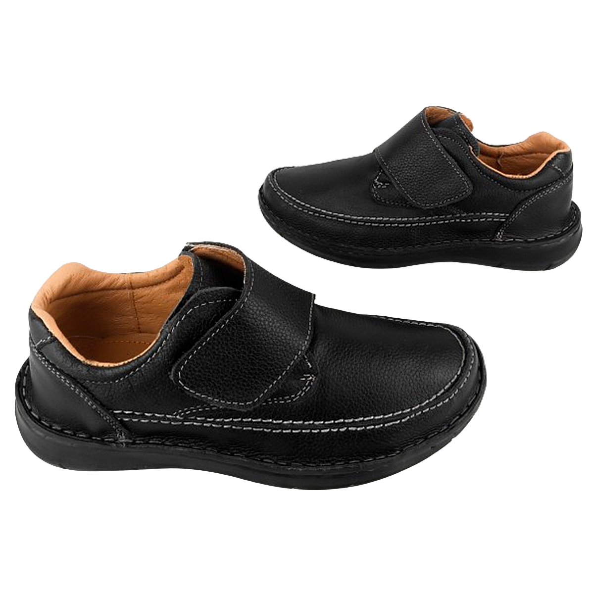 Zapatos Hombre 100% Piel Negros Confort Pie Diabetico 106-n.