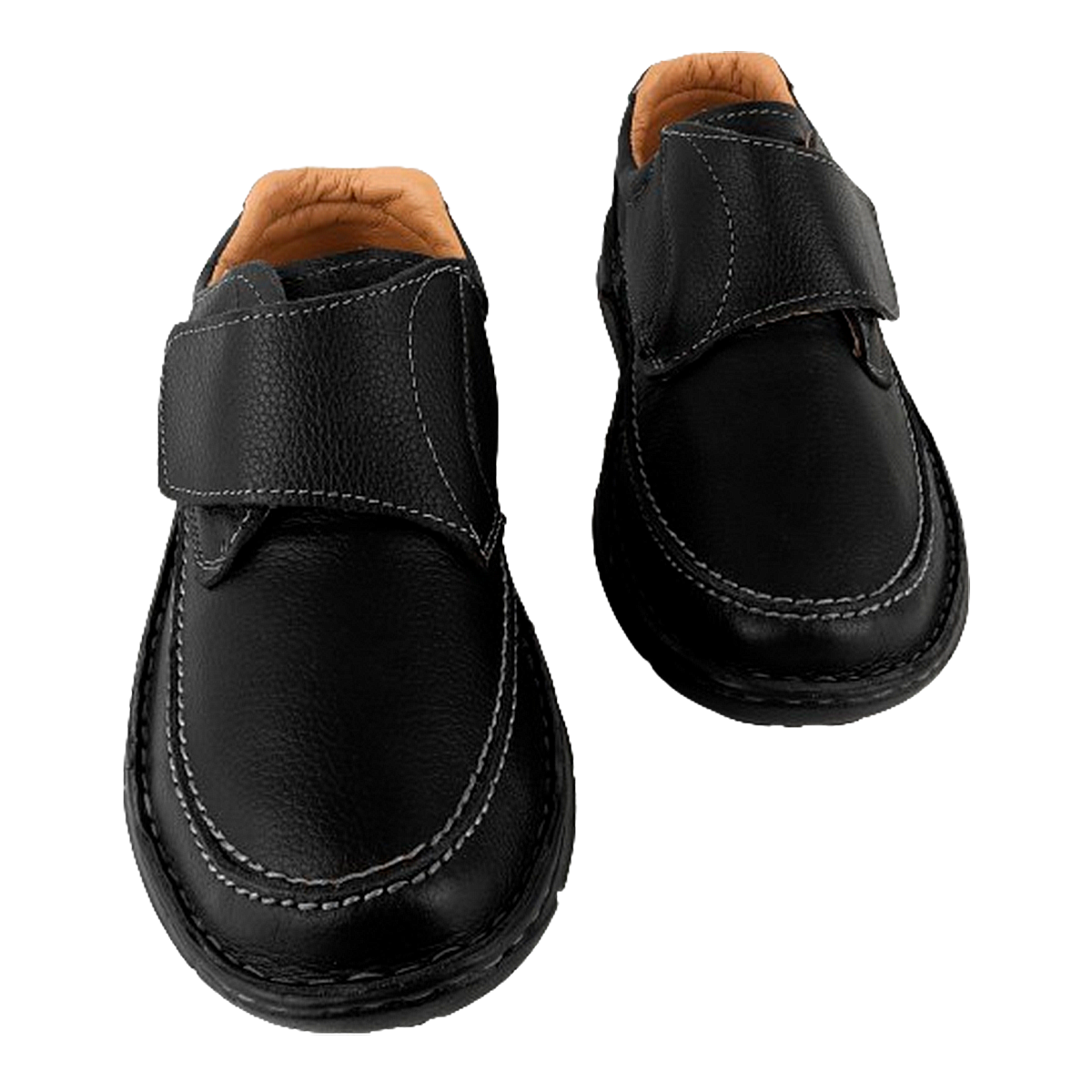 Zapatos Hombre 100% Piel Negros Confort Pie Diabetico 106-n.