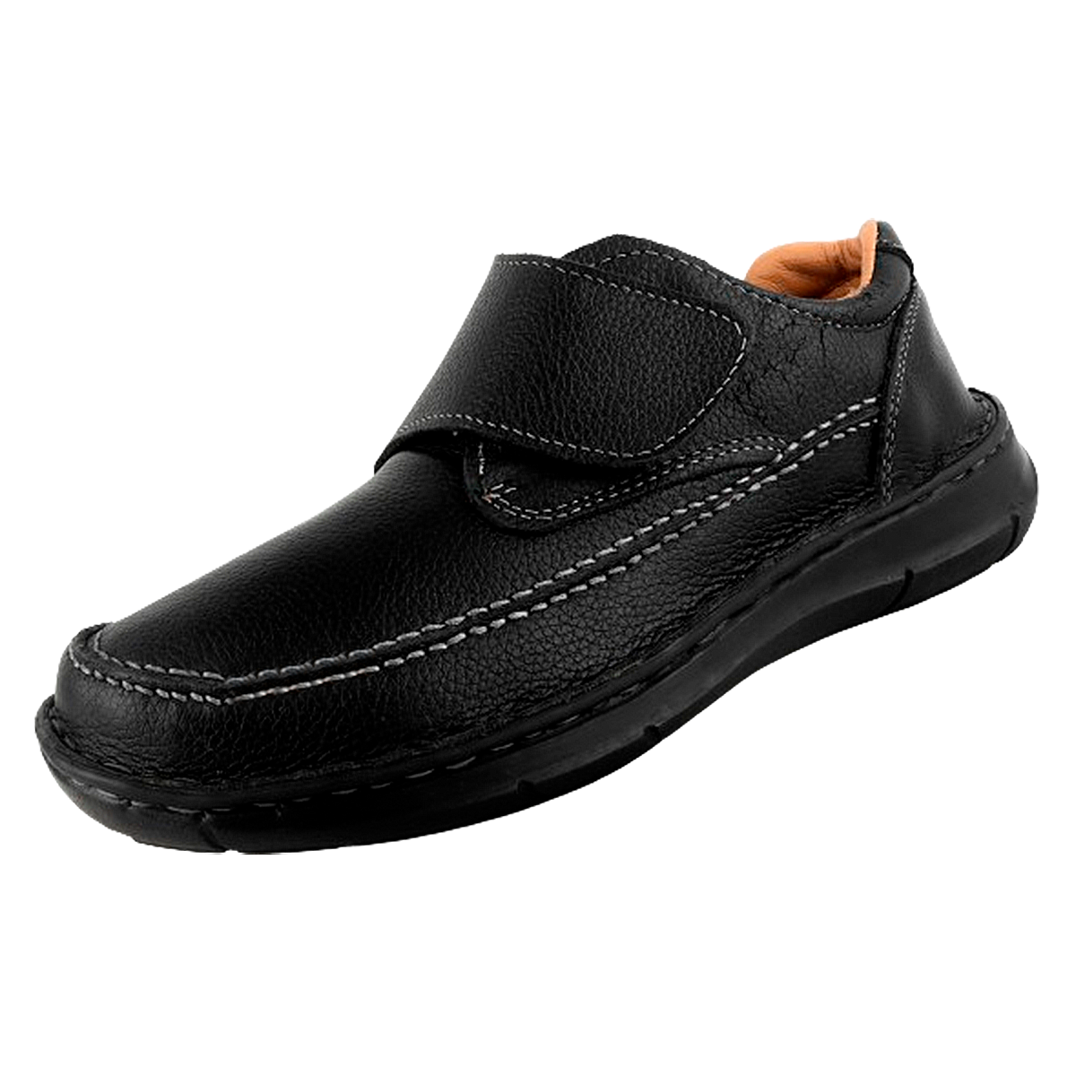 Zapatos Hombre 100% Piel Negros Confort Pie Diabetico 106-n.