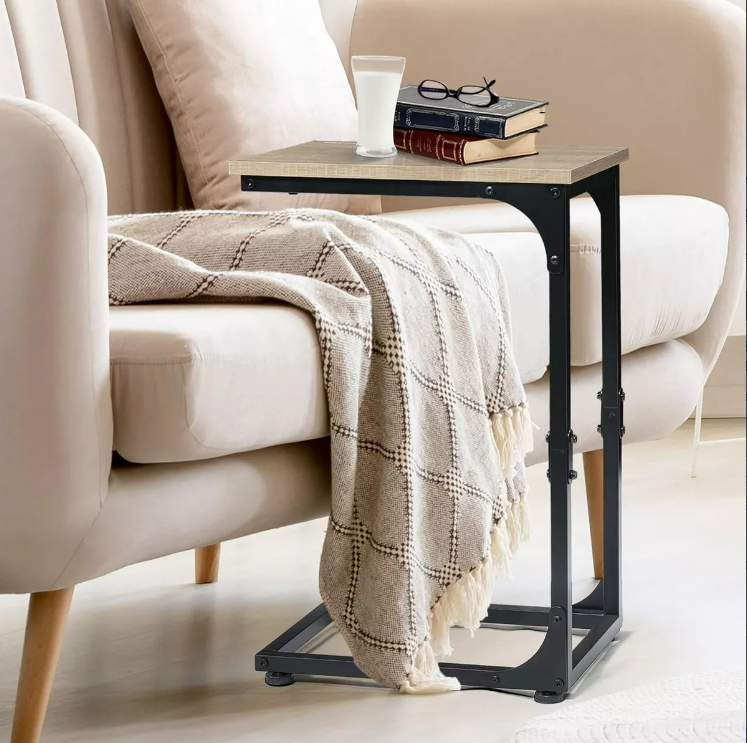 Mesa Auxiliar Minimalista Tipo C Lateral  Computadora Cama.