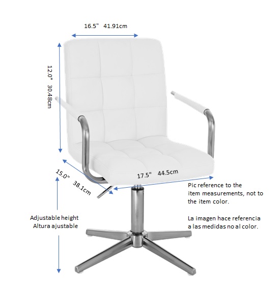 Silla para tocador EL7009F-3 Rosa forrado en tactopiel acolchonado con brazo en estructura cromo dorado con base cruz y de altura regulable