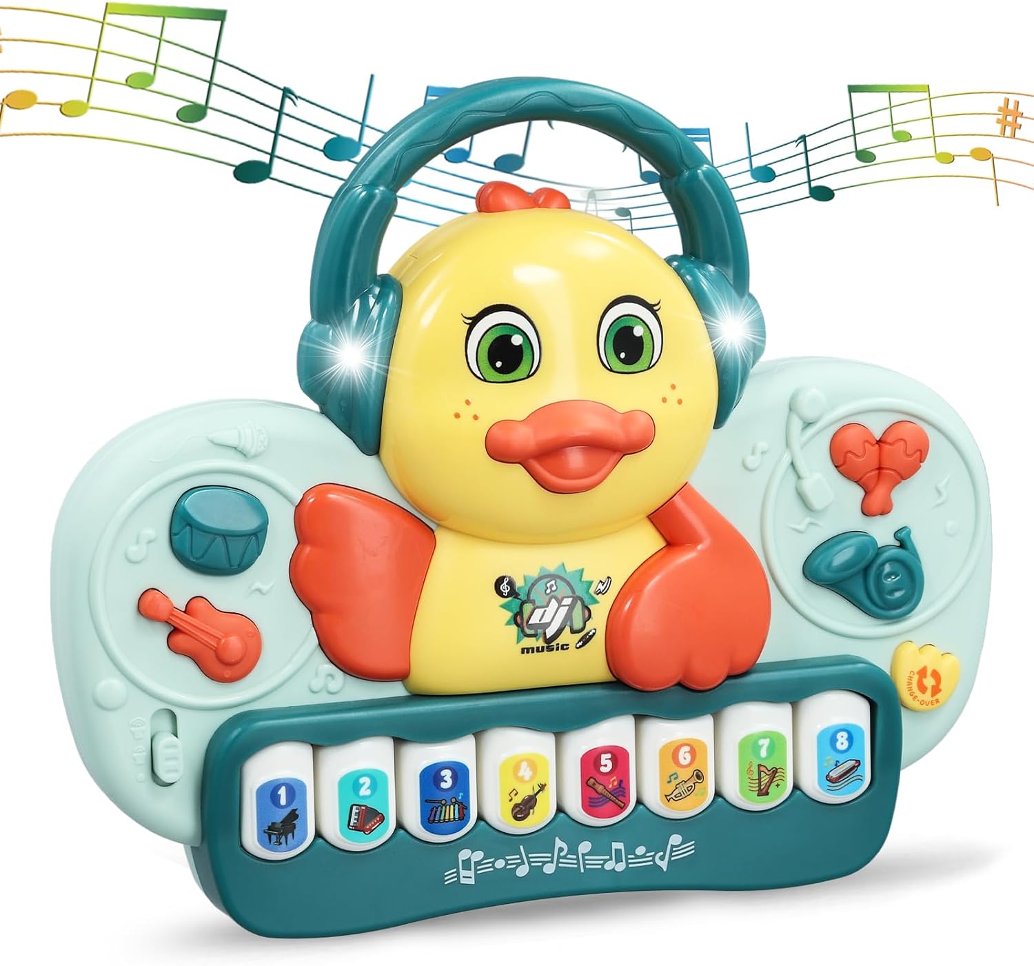 Piano Pato Teclado Musical Con Luces Juguete Bebés Multifunción.