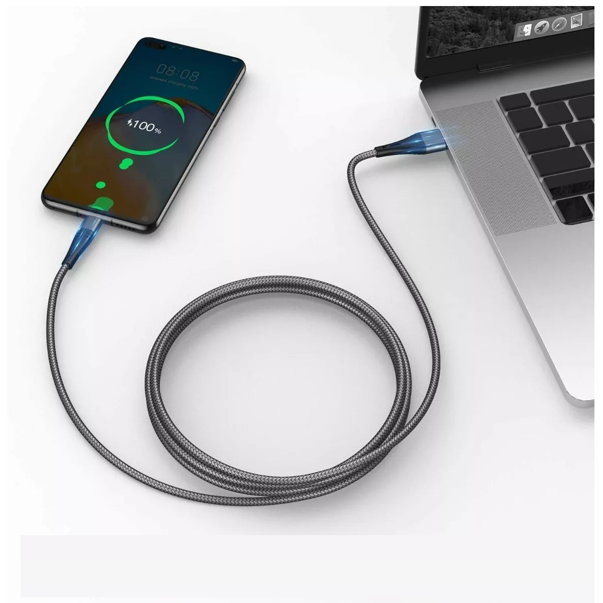 Cable V8 Micro Usb De Datos Carga Rápida 3 Metros 2 pzs Gris