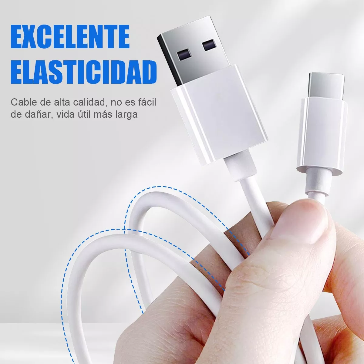 Cable Tipo C De Datos Cargador Usb Para iPhone 15 Pro Max 1m Blanco
