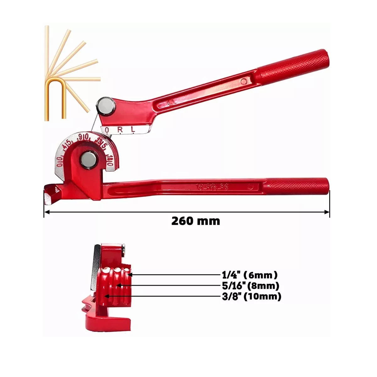 Dobladora De Tubos Cobre Aluminio +3 Destornillador Rojo