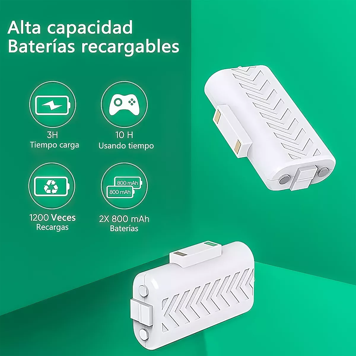 Base Ventilador Para Xbox Series S Con 2 Pilas Recargables Blanco