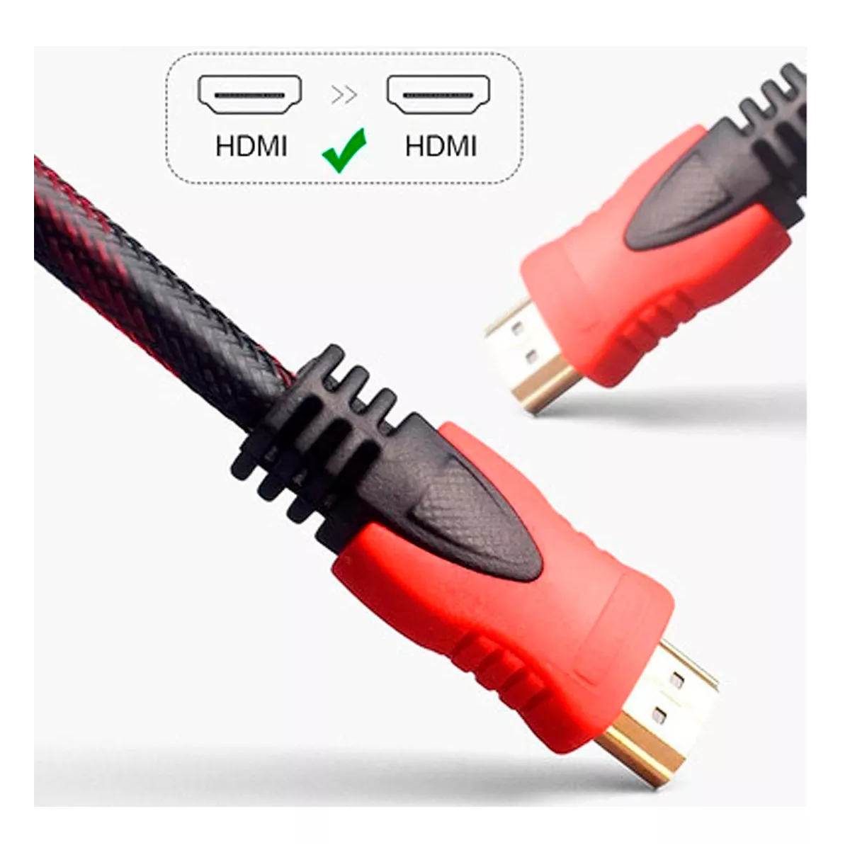 Cable Hdmi 10 Metros Full Hd 1080p Ps3 Xbox 360 Laptop Pc Tv Negro/Rojo 