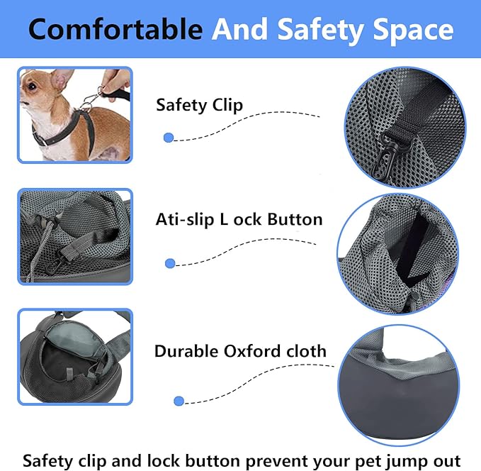 A YAUYAP Mochila Cangurera Transportadora Perros, Ajustable Cangurera Perro Hebilla para Perros, Gatos, Mascotas, Negro.