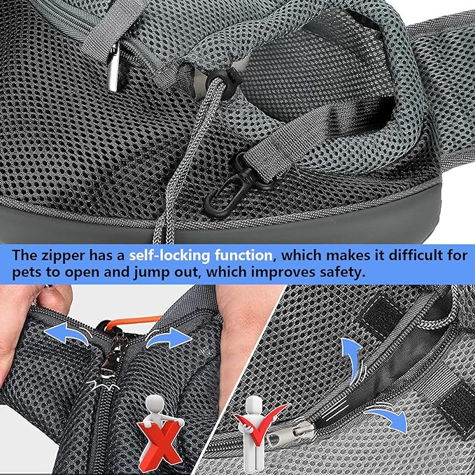 A YAUYAP Mochila Cangurera Transportadora Perros, Ajustable Cangurera Perro Hebilla para Perros, Gatos, Mascotas, Negro.