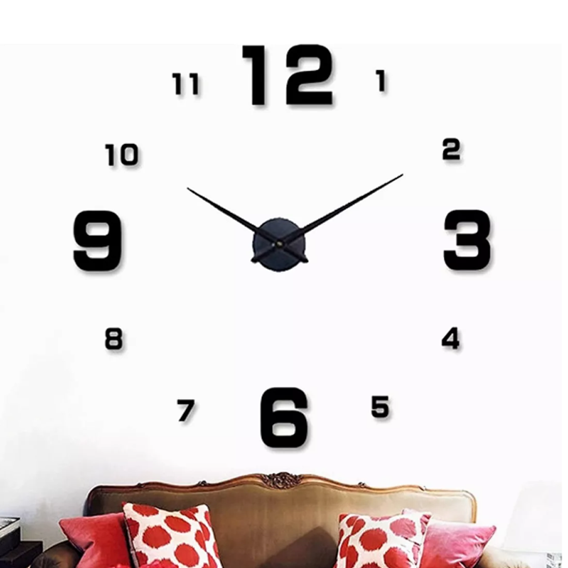 Reloj De Pared Digital 3d Moderno Y Grande De 110cm Negro