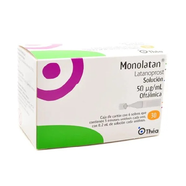 Monolatan 50 mcg Latanoprost, 6 Sobres de 5 ampulas
