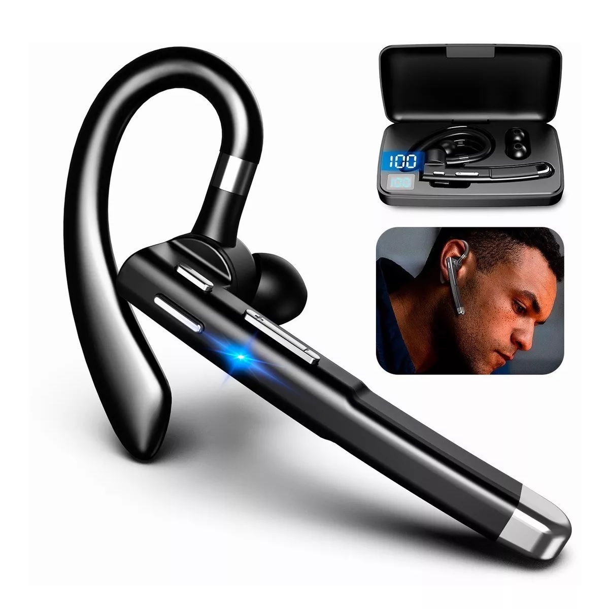 Audífonos Bluetooth Mic Llamada Comercial Reduc-ruido Negro