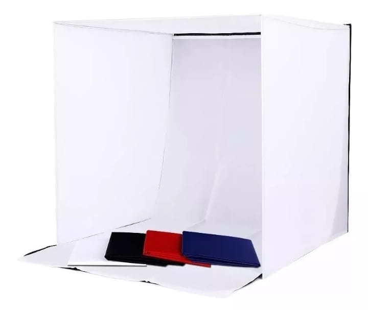 Set De Mini Estudio Fotografico Con 4 Fondos Portatiles.
