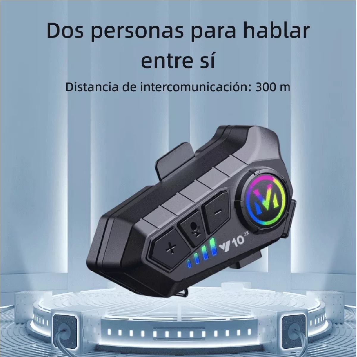 Intercomunicador Motocicleta Para Casco Bluetooth 1000ma Ip7 Negro